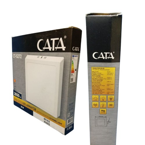 Cata Ct-5272 25W Damla Led Panel Armatür (Kare) / Beyaz
