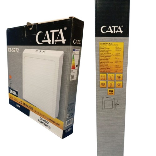Cata Ct-5272G 25W Sıva Üstü Damla Led Armatür Kare / Günışığı Cata Ct-5272G 25W Sıva Üstü Damla Led Armatür Kare / Günışığı