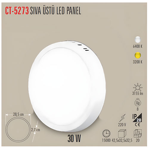 Cata Ct-5273 30W Damla Led Armatür / Beyaz Cata Ct-5273 30W Damla Led Armatür / Beyaz