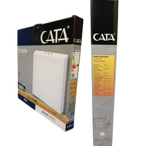Cata Ct-5274 30W Damla Led Kare Armatür / Beyaz Cata Ct-5274 30W Damla Led Kare Armatür / Beyaz