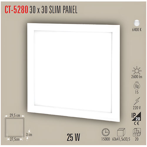 Cata Ct-5280 30*30 cm Panel Led Armatür / Günışığı Cata Ct-5280 30*30 cm Panel Led Armatür / Günışığı