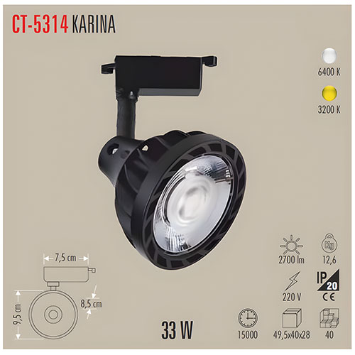 Cata Ct-5314 33W Karina Ray Spot Armatür / Günışığı Cata Ct-5314 33W Karina Ray Spot Armatür / Günışığı