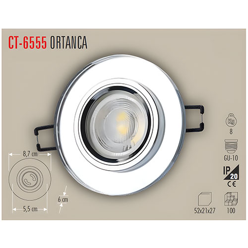 Cata Ct-6555 Cam Spot Armatür Cata Ct-6555 Cam Spot Armatür