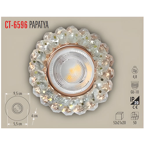 Cata Ct-6596 Cam Spot Armatür Papatya