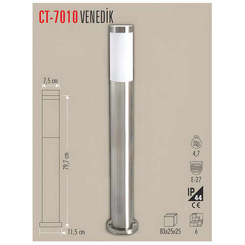 Cata Ct-7010 Bahçe Armatürü 80 cm - Görsel 3