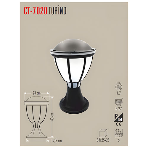 Cata Ct-7020 Torino Bahçe Armatürü