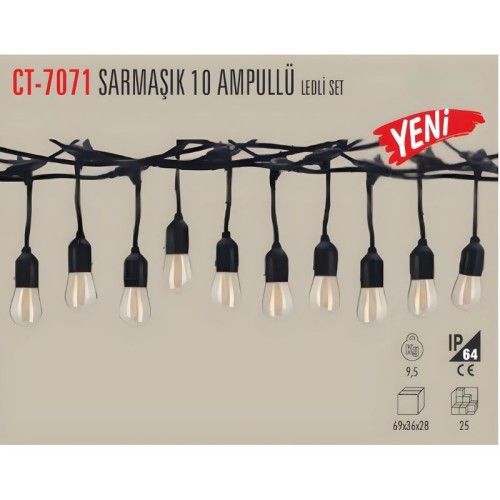 Cata Ct-7071 Sarmaşık 10 Ampullü Dış Mekan Set