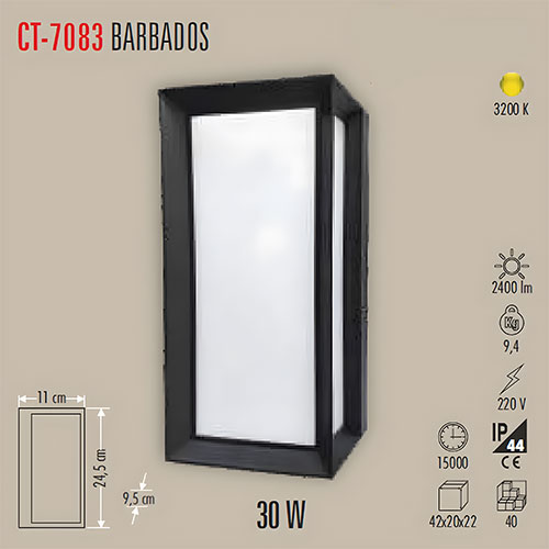 Cata Ct-7083 30W Barbados Led Aplik (Dış Mekan)