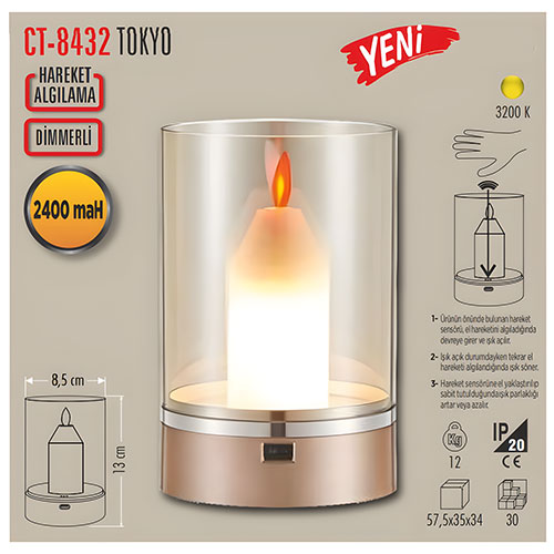 Cata Ct-8432 Tokyo Şarjlı Masa Lambası (3 Renk)