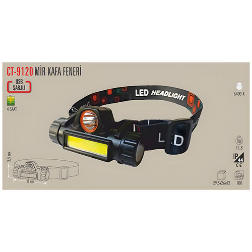 Cata Ct-9120 Madenci Ledli Kafa Lambası