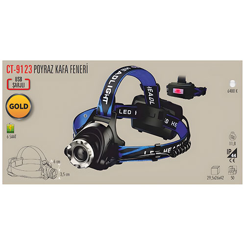 Cata CT-9123 Poyraz Kafa Lambası Şarjlı Lamba Cata CT-9123 Poyraz Kafa Lambası Şarjlı Lamba