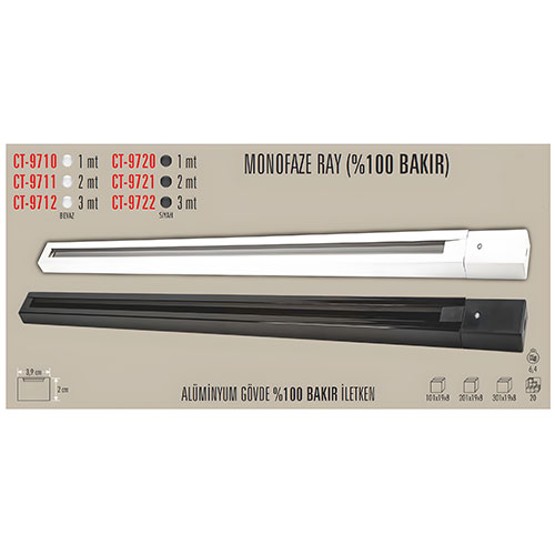 Cata Ct-9712 Monofaze Spot Rayı Ray 3 Mt./Beyaz