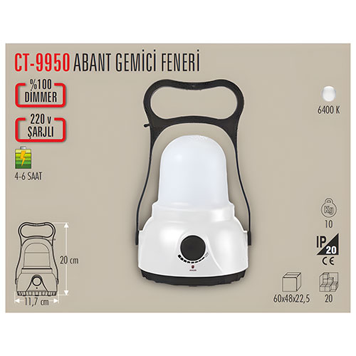 Cata CT-9950 Abant Gemici El Feneri Şarjlı Cata CT-9950 Abant Gemici El Feneri Şarjlı