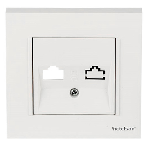 Netelsan Byobu Beyaz Data Prizi / Jacksız - Çerçevesiz Netelsan Byobu Beyaz Data Prizi / Jacksız - Çerçevesiz