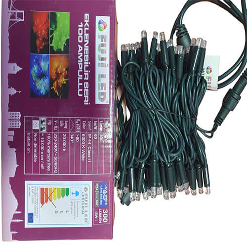 FUJİLED Dış Mekan 10 Mt Eklenebilir Led Yılbaşı Süsü Günışığı