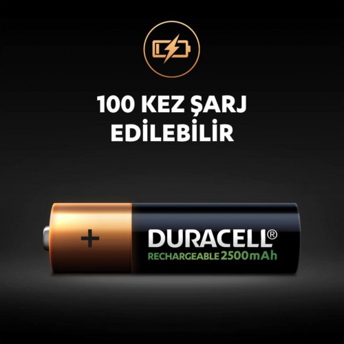 Duracell Şarjlı Kalem Pil 2500 MAh AA (1 adet) Duracell Şarjlı Kalem Pil 2500 MAh AA (1 adet)