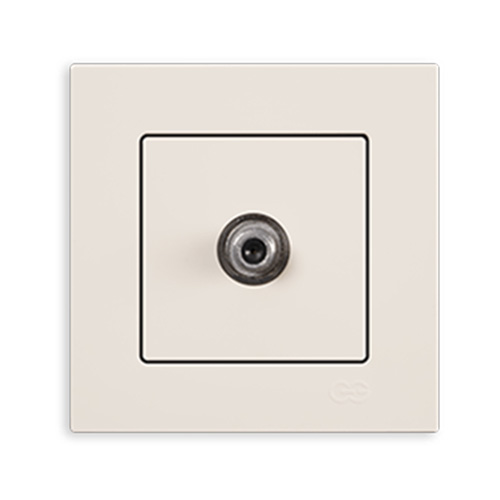 GÜNSAN - Günsan Visage Eko F Konnektörlü Uydu Prizi / Mekanizma-Krem