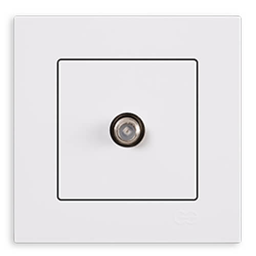 GÜNSAN - Günsan Eqona Fildişi F Konnektör Priz - Çerçevesiz