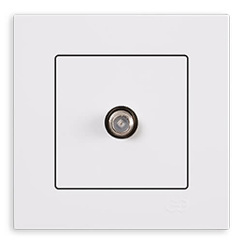 GÜNSAN - Günsan Eqona Fildişi Tekli Eko Uydu Prizi - Çerçevesiz