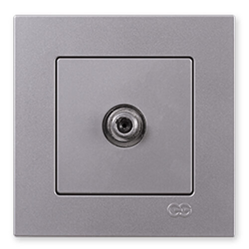 GÜNSAN - Günsan Eqona Gümüş F Konnektör - Çerçevesiz