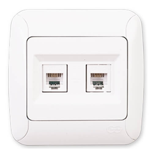 GÜNSAN - Günsan Fantasy İkili Nümeris Telefon Prizi - Çerçevesiz