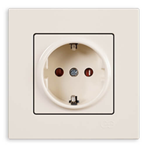 GÜNSAN - Günsan Eqona Krem Çocuk Korumalı Topraklı Priz - Çerçevesiz GÜNSAN - Günsan Eqona Krem Çocuk Korumalı Topraklı Priz - Çerçevesiz