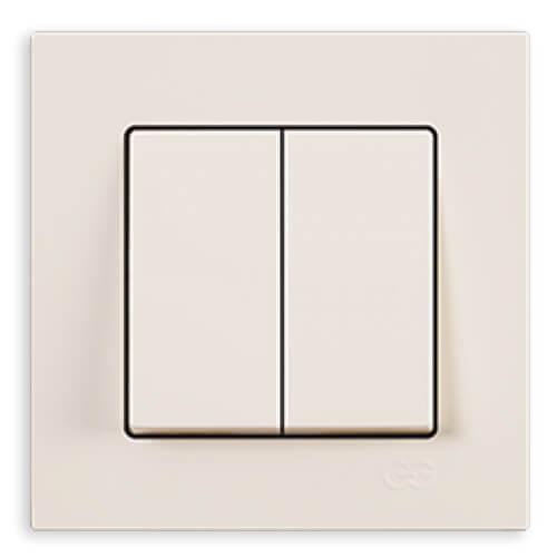 GÜNSAN - Günsan Eqona Krem İkili (Komitatör) Light Anahtar- Çerçevesiz