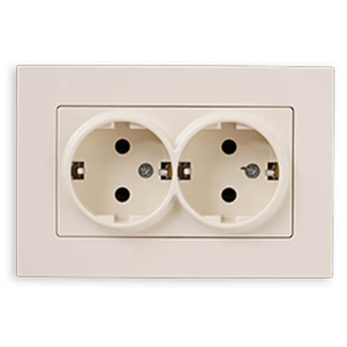 GÜNSAN - Günsan Eqona Krem İkili Topraklı Priz - Çerçevesiz GÜNSAN - Günsan Eqona Krem İkili Topraklı Priz - Çerçevesiz