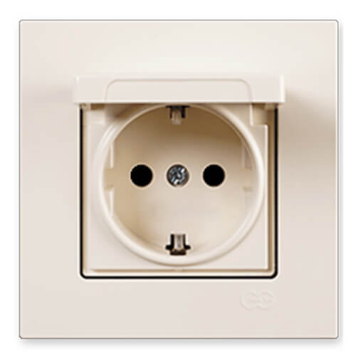 GÜNSAN - Günsan Eqona Krem Kapaklı Topraklı Priz - Çerçevesiz GÜNSAN - Günsan Eqona Krem Kapaklı Topraklı Priz - Çerçevesiz