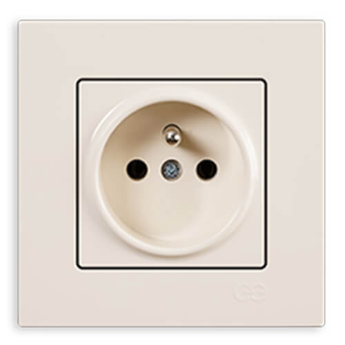 GÜNSAN - Günsan Eqona Krem UPS Priz - Çerçevesiz