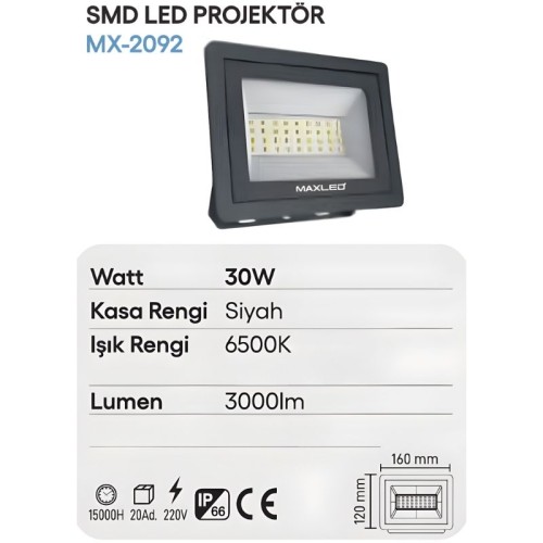 Maxled 30W SMD Led Projektör / Beyaz