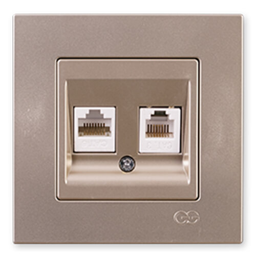 GÜNSAN - Günsan Metalik Bej Data+Nümeris (Cat6+Cat3) - Çerçevesiz