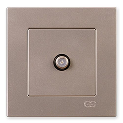 GÜNSAN - Günsan Eqona Metalik Bej F Konnektör - Çerçevesiz