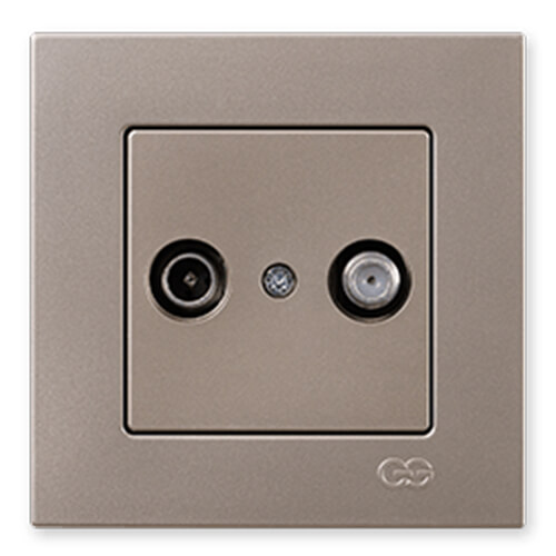 GÜNSAN - Günsan Eqona Metalik Bej SAT+TV Priz - Çerçevesiz