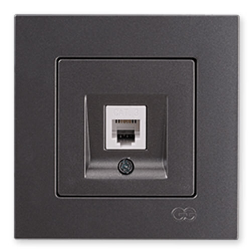 GÜNSAN - Günsan Eqona Metalik Füme Nümeris Telefon Prizi - Çerçevesiz