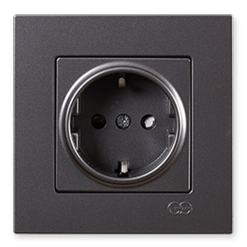 GÜNSAN - Günsan Eqona Metalik Füme Topraklı Priz - Çerçevesiz GÜNSAN - Günsan Eqona Metalik Füme Topraklı Priz - Çerçevesiz