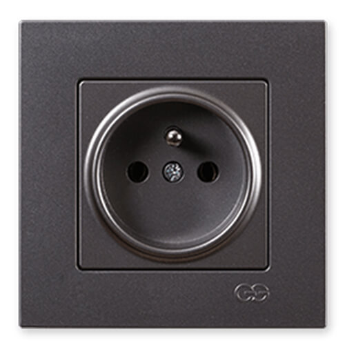 GÜNSAN - Günsan Eqona Metalik Füme UPS Priz - Çerçevesiz