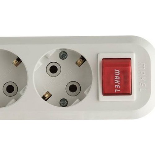 Makel Altılı Anahtarlı Topraklı Grup Priz 5 Mt Uzatma Kablosu Makel Altılı Anahtarlı Topraklı Grup Priz 5 Mt Uzatma Kablosu