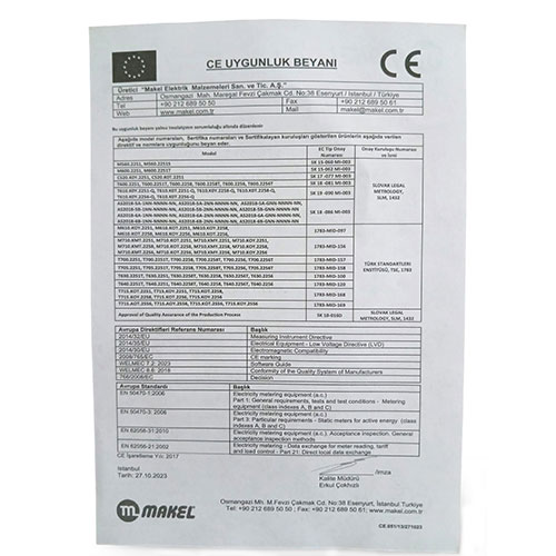 Makel Monofaze Sayaç Makel Monofaze Sayaç