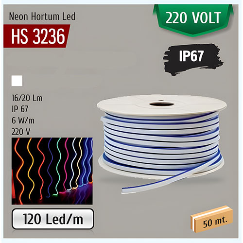 Helios HS 3236 Neon Led Hortum - Beyaz
