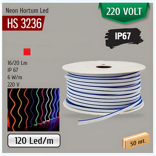 Helios Neon Led Hortum Kırmızı 