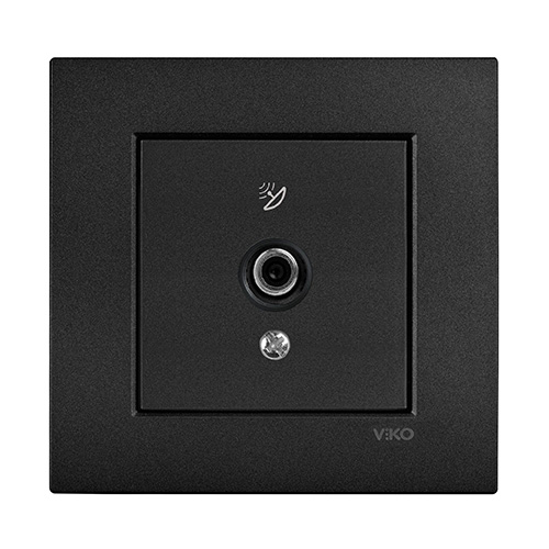 VIKO - Viko Novella Siyah F Konnektör - Çerçevesiz VIKO - Viko Novella Siyah F Konnektör - Çerçevesiz