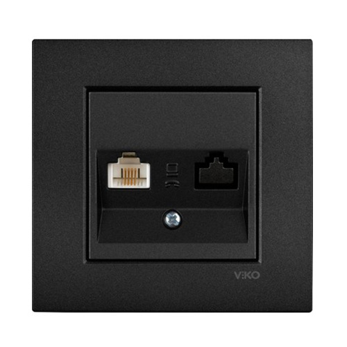 VIKO - Viko Novella Siyah Nümeris Telefon Priz / Rj 11 - Çerçevesiz VIKO - Viko Novella Siyah Nümeris Telefon Priz / Rj 11 - Çerçevesiz