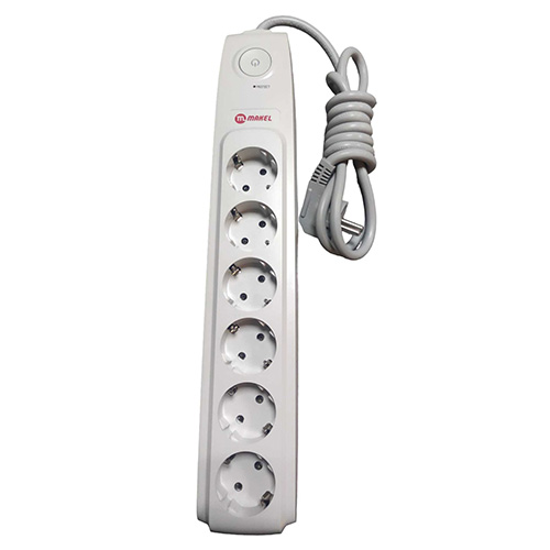 MAKEL - Makel Şok Korumalı Altılı Grup Priz 2 Mt (Akım Korumalı) MAKEL - Makel Şok Korumalı Altılı Grup Priz 2 Mt (Akım Korumalı)