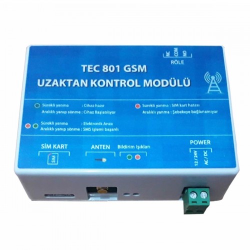 TECIMM - Tecimm TEC-801 GSM Uzaktan Kapı Kontrol Modülü Tek Röleli TECIMM - Tecimm TEC-801 GSM Uzaktan Kapı Kontrol Modülü Tek Röleli