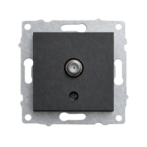 OVIVO - Ovivo Siyah Tekli F Konnektörlü Uydu Prizi Sonlu