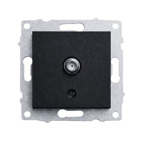 OVIVO - Ovivo Siyah Tekli F Konnektörlü Uydu Prizi Sonlu