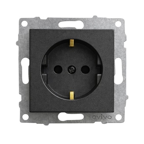 Ovivo Siyah Topraklı Priz