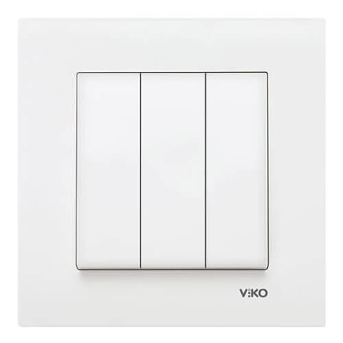 VIKO - Viko Karre Üçlü Anahtar Beyaz - Çerçevesiz VIKO - Viko Karre Üçlü Anahtar Beyaz - Çerçevesiz